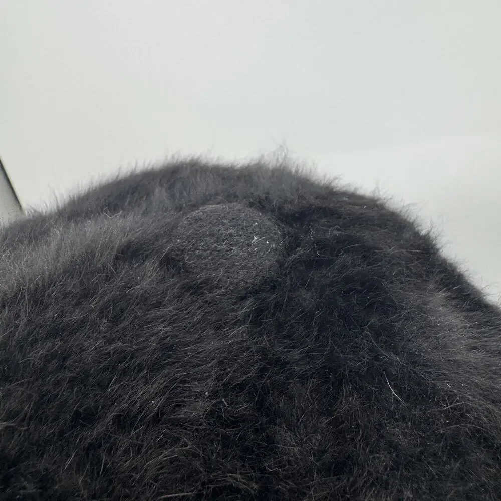 Kangol Heritage Furgora Wendy Black Angora Blend Fuzzy Cap Hat One Size
